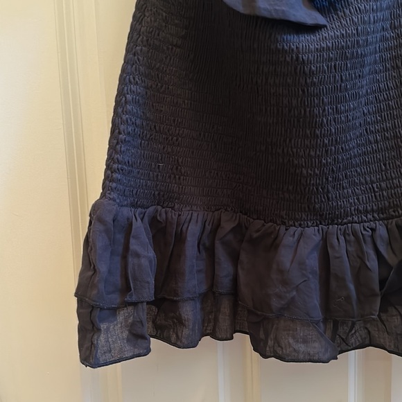 Mable Rosie Shirred Tie Front Mini Dress black M - Picture 10 of 12